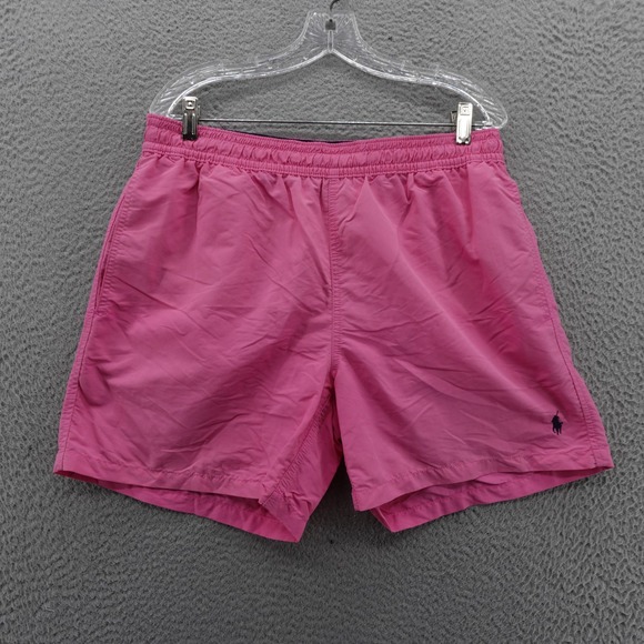 Polo Ralph Lauren‎ Mens Swim Trunks Pink Elastic Waist Large Beach Vacation - Picture 1 of 14